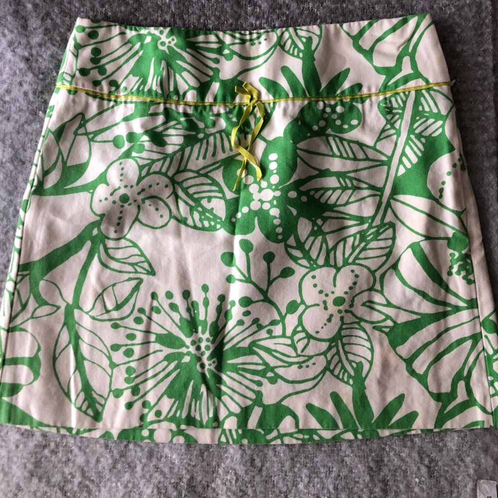 J Crew skirt with green tropical print size 2
